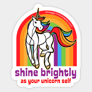 Shine Brightly as Your Unicorn Self — Dancing Uniquorn Illustration series Sticker